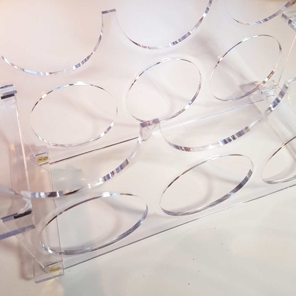 Vintage mid century lucite wine bottle rack